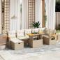 Preview: ARDEBO.de - 8-tlg. Garten-Sofagarnitur mit Kissen Beige Poly Rattan