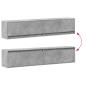 Preview: TV-Wandschrank mit LED Betongrau 180x31x38 cm