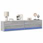 Preview: ARDEBO.de - TV-Wandschrank mit LED Grau Sonoma 180x31x38 cm