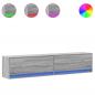 Preview: TV-Wandschrank mit LED Grau Sonoma 180x31x38 cm