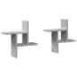 Preview: ARDEBO.de - Wandregale 2 Stk. Betongrau 38x12x38 cm Holzwerkstoff