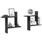Preview: ARDEBO.de - Wandregale 2 Stk. Schwarz 50x12x50 cm Holzwerkstoff