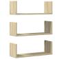 Preview: Wandregale 3 Stk. Sonoma-Eiche 58x18x18 cm Holzwerkstoff