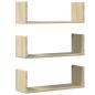 Preview: Wandregale 3 Stk. Sonoma-Eiche 58x18x18 cm Holzwerkstoff