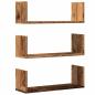 Preview: Wandregale 3 Stk. Altholz-Optik 58x18x18 cm Holzwerkstoff