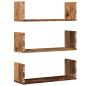 Preview: Wandregale 3 Stk. Altholz-Optik 58x18x18 cm Holzwerkstoff