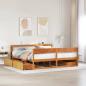 Preview: ARDEBO.de - Massivholzbett ohne Matratze Wachsbraun 180x200 Kiefernholz