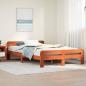 Preview: ARDEBO.de - Massivholzbett ohne Matratze Wachsbraun 135x190 cm Kiefernholz