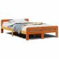 Preview: Massivholzbett ohne Matratze Wachsbraun 135x190 cm Kiefernholz