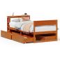 Preview: Massivholzbett ohne Matratze Wachsbraun 75x190 cm Kiefernholz