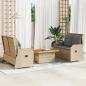 Preview: ARDEBO.de - 3-tlg. Garten-Lounge-Set mit Kissen Beige Poly Rattan