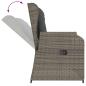 Preview: 3-tlg. Garten-Lounge-Set mit Kissen Grau Poly Rattan