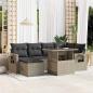 Preview: ARDEBO.de - 7-tlg. Garten-Sofagarnitur mit Kissen Hellgrau Poly Rattan