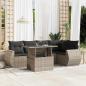 Preview: ARDEBO.de - 6-tlg. Garten-Sofagarnitur mit Kissen Hellgrau Poly Rattan