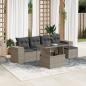Preview: ARDEBO.de - 6-tlg. Garten-Sofagarnitur mit Kissen Hellgrau Poly Rattan