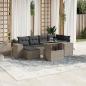 Preview: ARDEBO.de - 7-tlg. Garten-Sofagarnitur mit Kissen Hellgrau Poly Rattan