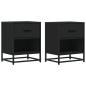 Preview: Nachttische 2 Stk. Schwarz 40x31x50 cm Holzwerkstoff