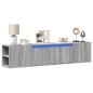 Preview: ARDEBO.de - TV-Wandschrank mit LED-Beleuchtung Grau Sonoma 180x31x39,5 cm