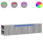 Preview: TV-Wandschrank mit LED-Beleuchtung Grau Sonoma 180x31x39,5 cm