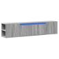 Preview: TV-Wandschrank mit LED-Beleuchtung Grau Sonoma 180x31x39,5 cm