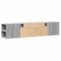Preview: TV-Wandschrank mit LED-Beleuchtung Grau Sonoma 180x31x39,5 cm