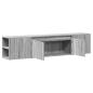 Preview: TV-Wandschrank mit LED-Beleuchtung Grau Sonoma 180x31x39,5 cm