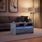 Preview: LED-Couchtisch Betongrau Holzwerkstoff