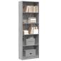 Preview: ARDEBO.de - Bücherregal Grau Sonoma 60x24x176 cm Holzwerkstoff