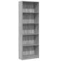 Preview: Bücherregal Grau Sonoma 60x24x176 cm Holzwerkstoff