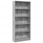 Preview: Bücherregal Grau Sonoma 80x24x176 cm Holzwerkstoff