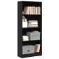 Preview: ARDEBO.de - Bücherregal Schwarz 60x24x143 cm Holzwerkstoff