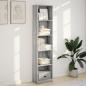 Preview: Bücherregal Grau Sonoma 40x24x176 cm Holzwerkstoff