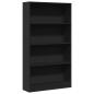 Preview: Bücherregal Schwarz 80x24x143 cm Holzwerkstoff