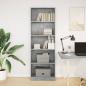 Preview: Bücherregal Betongrau 60x24x176 cm Holzwerkstoff