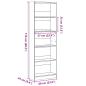 Preview: Bücherregal Betongrau 60x24x176 cm Holzwerkstoff