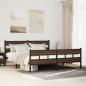 Preview: ARDEBO.de - Metallbett ohne Matratze Braun Eichen-Optik 193x203 cm