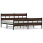 Preview: Metallbett ohne Matratze Braun Eichen-Optik 193x203 cm