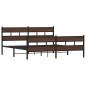 Preview: Metallbett ohne Matratze Braun Eichen-Optik 193x203 cm