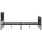 Preview: Metallbett ohne Matratze Braun Eichen-Optik 193x203 cm