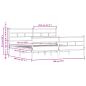 Preview: Metallbett ohne Matratze Braun Eichen-Optik 193x203 cm