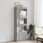 Preview: Highboard 63x33x180 cm Grau Sonoma Holzwerkstoff