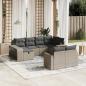 Preview: ARDEBO.de - 10-tlg. Garten-Sofagarnitur mit Kissen Hellgrau Poly Rattan