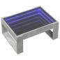 Preview: Couchtisch mit Infinity-LED Betongrau 70x53x30 cm
