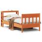 Preview: ARDEBO.de - Massivholzbett ohne Matratze Wachsbraun 75x190 cm Kiefernholz
