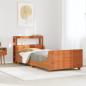 Preview: ARDEBO.de - Massivholzbett ohne Matratze Wachsbraun 90x200 Kiefernholz