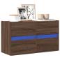 Preview: ARDEBO.de - TV-Wandschrank mit LED-Beleuchtung Braun Eiche-Optik 80x31x45cm