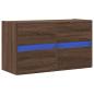 Preview: TV-Wandschrank mit LED-Beleuchtung Braun Eiche-Optik 80x31x45cm