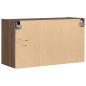 Preview: TV-Wandschrank mit LED-Beleuchtung Braun Eiche-Optik 80x31x45cm