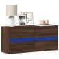 Preview: ARDEBO.de - TV-Wandschrank LED-Beleuchtung Braun Eichen-Optik 100x31x45 cm