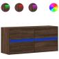 Preview: TV-Wandschrank LED-Beleuchtung Braun Eichen-Optik 100x31x45 cm